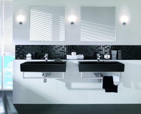 Black and White Modern Restrooms