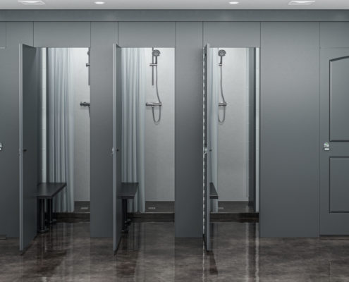 Aria Partitions Commercial Shower Stalls